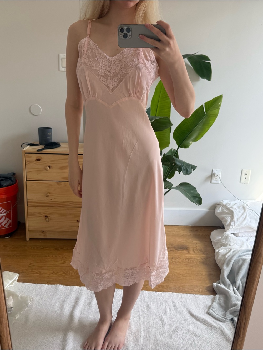 Blush Lace-Trim Slip Dress - Women Intimates & Sleepwear